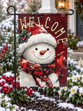 Winter Welcome Snowman Garden Flag