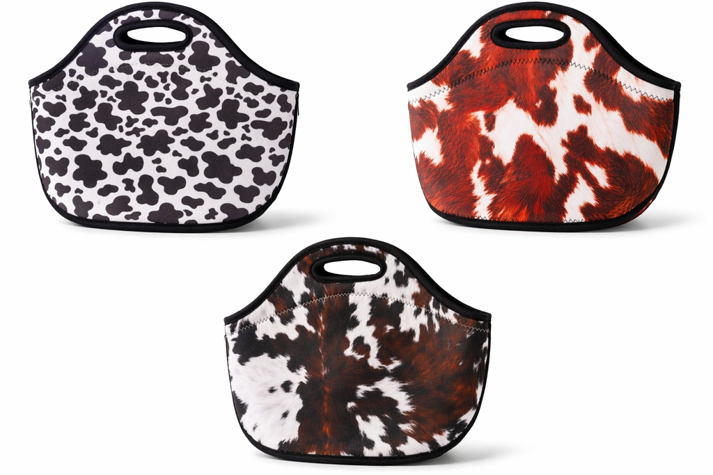 Animal Print Insulated Lunch Tote Bag with Zipper – Cute Everyday Carry Neoprene Grab & Go Bag-Multiple Print choices