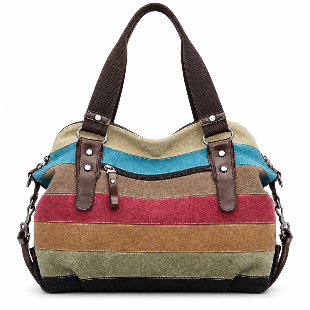 Autumn Trails Striped Handbag