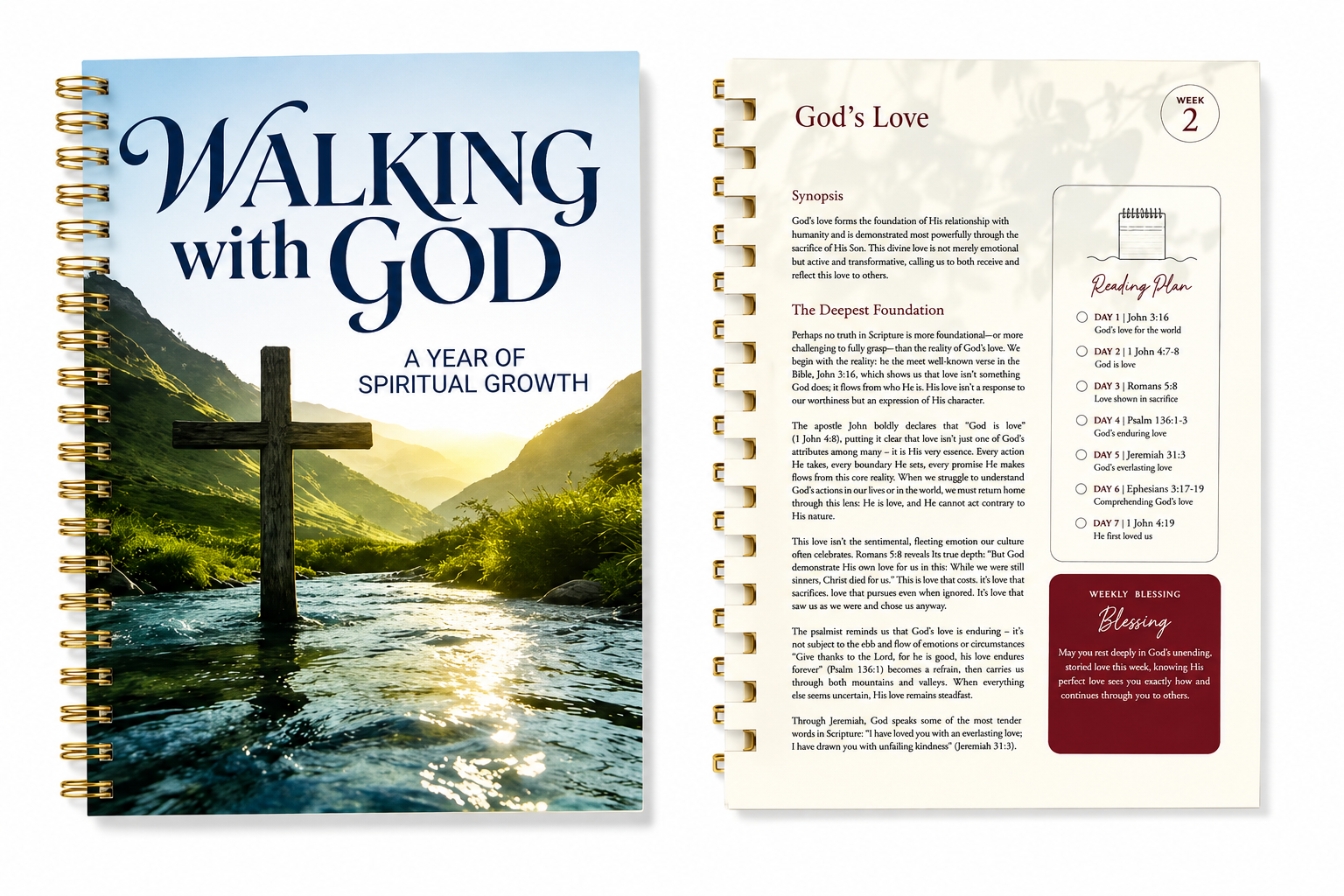 Walking with God: A Year of Spiritual Growth | 52-Week Bible Reading Plan & Devotional Journal