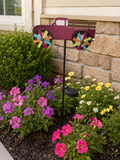 Solar Pickup Truck Wind Spinner Garden Stake
