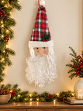 Cozy Christmas Plaid Santa Wall Hanging