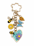 Bee Happy Garden Charm Keychain Bag Charm