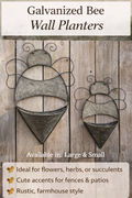 Galvanized Bee Planter-Small