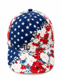 Patriotic Floral Stars & Stripes Baseball Cap