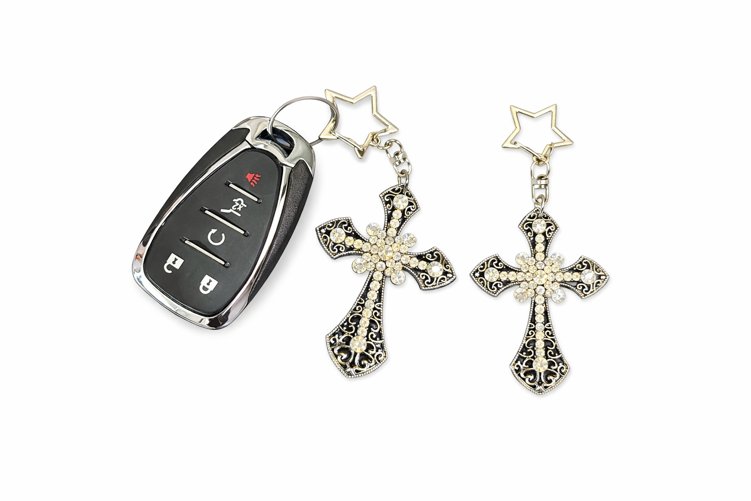 Bling Cross Keychain Collection-Multiple Color Choices