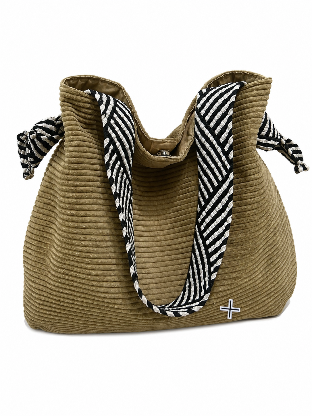 Corduroy Shoulder Bag with Rope Strap – Multiple Color Choices