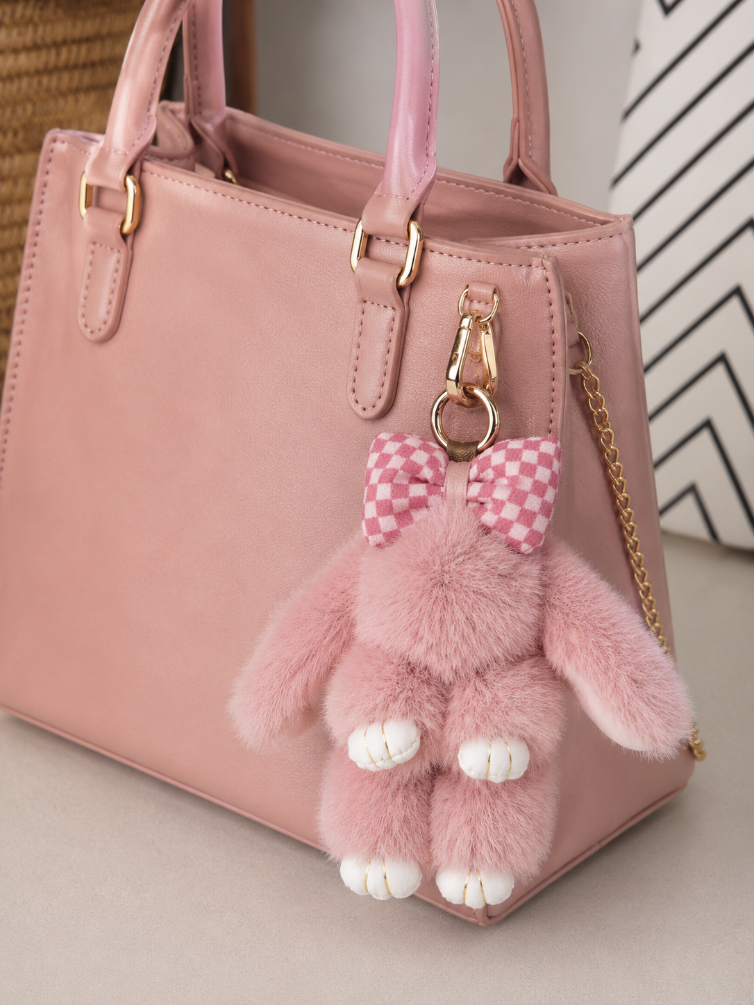 Fluffy Bunny Bag Charm Collection-Multiple Color Options