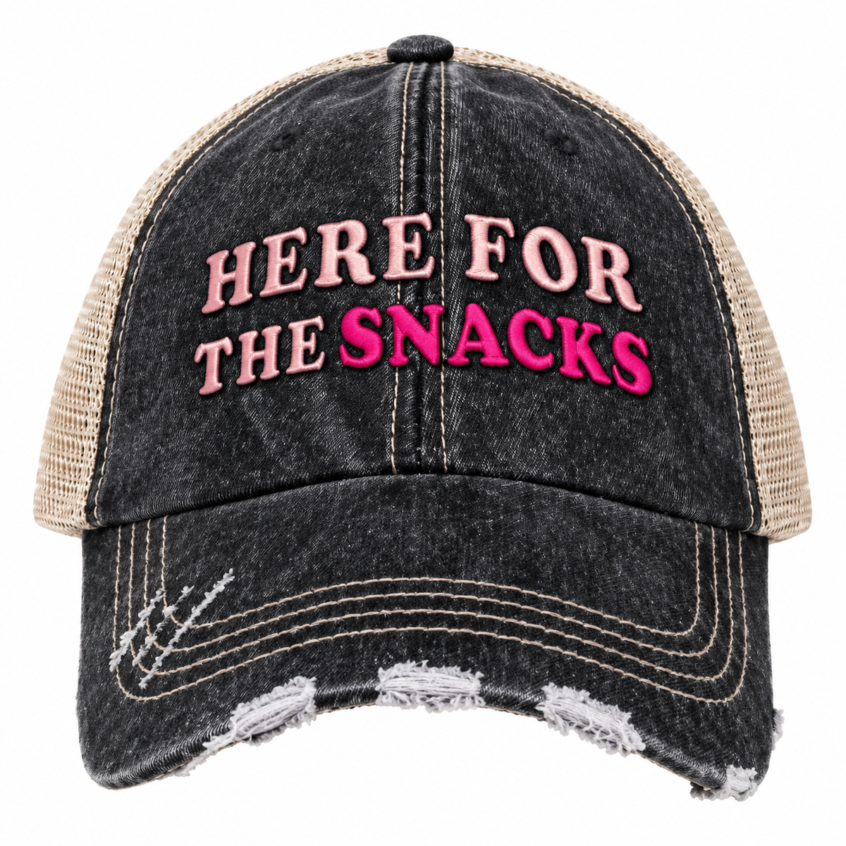 Here For The Snacks Trucker Hat