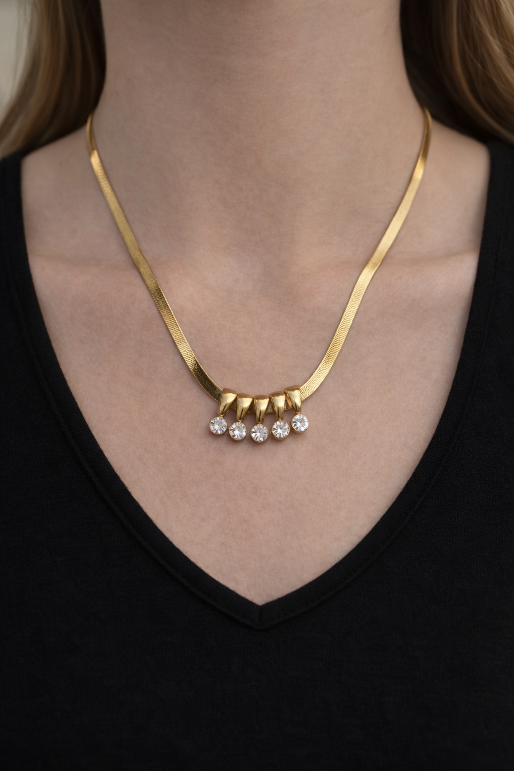 Golden Spark Cascade Necklace