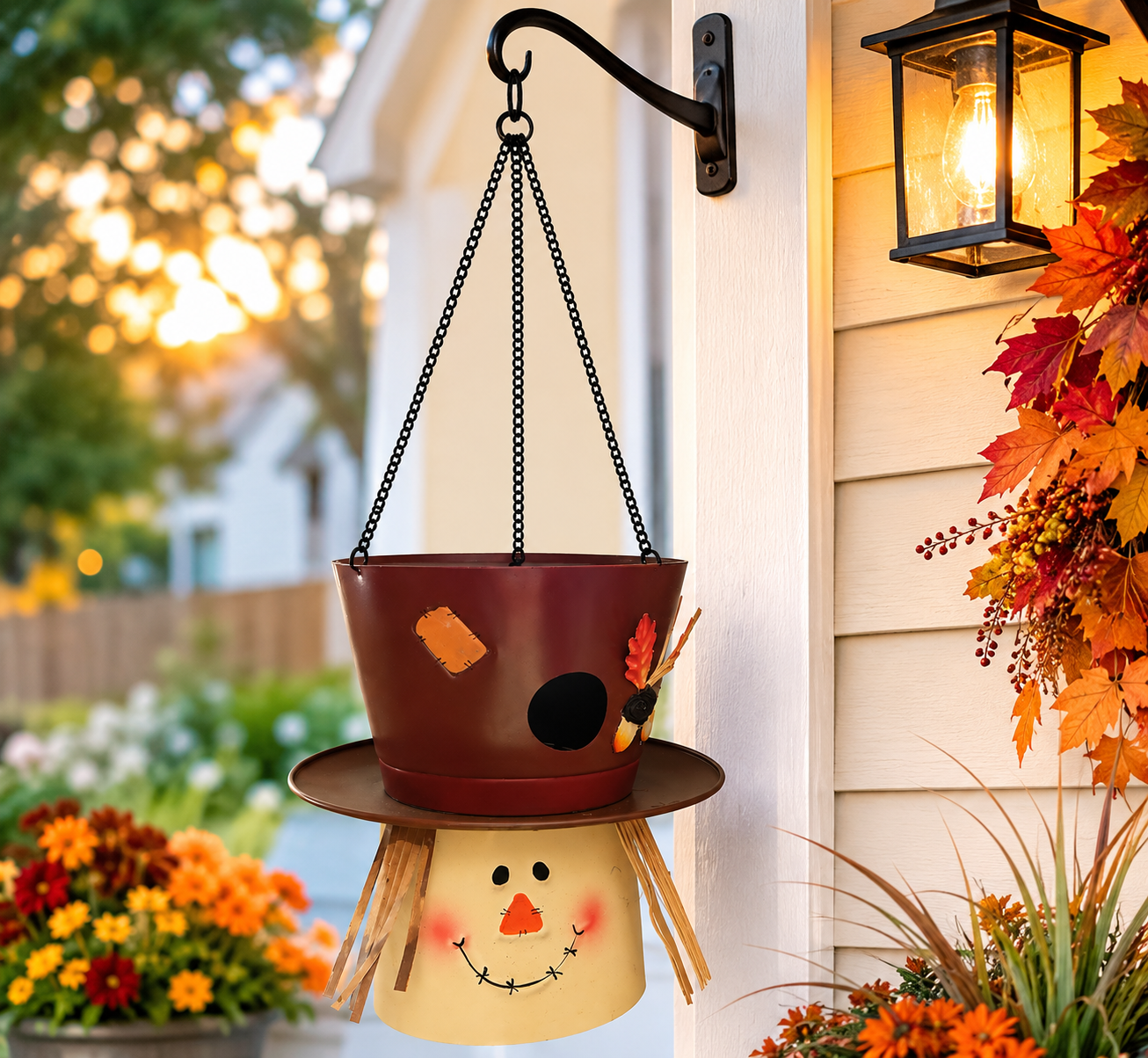 Hanging Scarecrow Metal Birdhouse