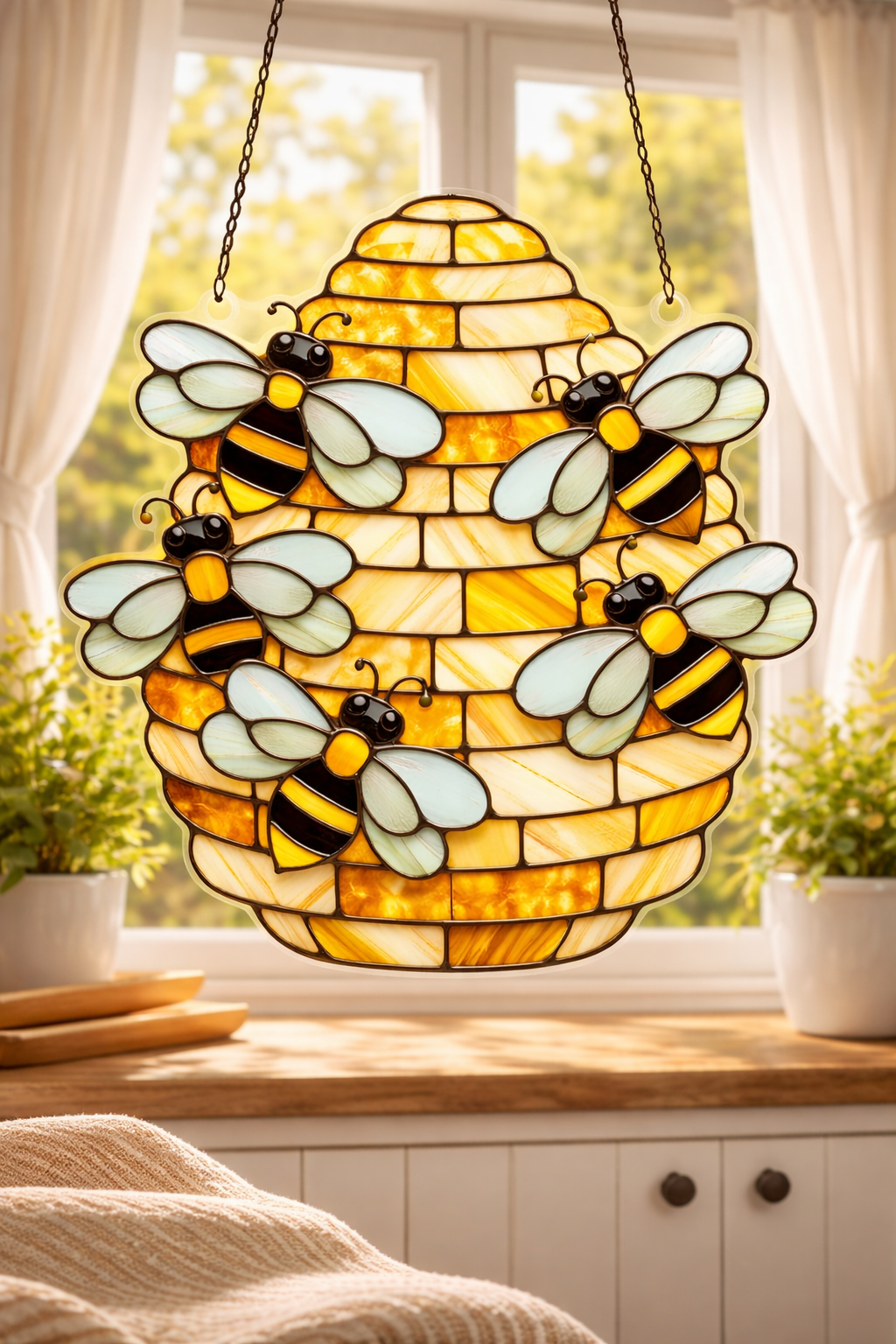 Busy Bees Honeycomb Sun Catcher