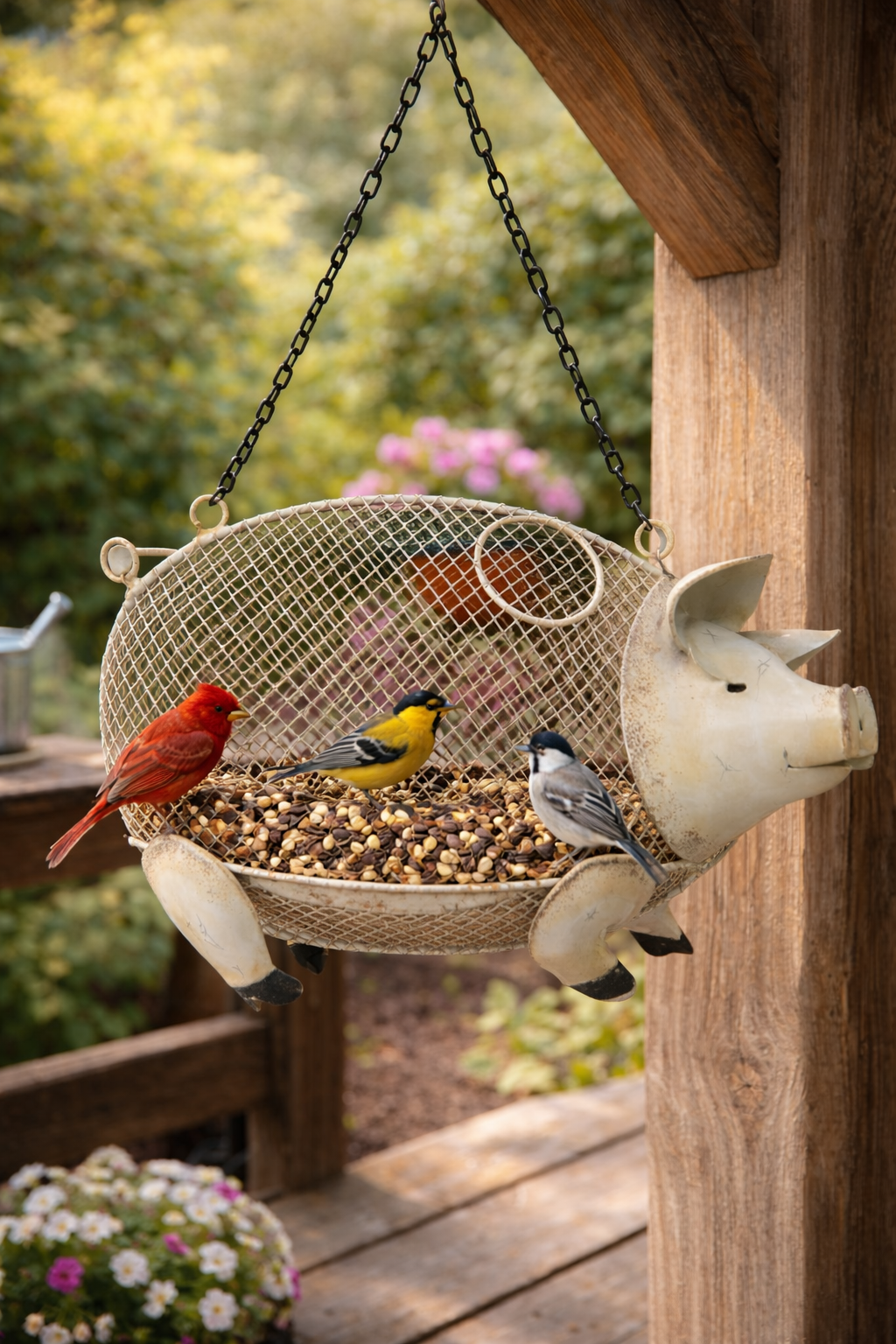 Pig Bird Feeder Basket