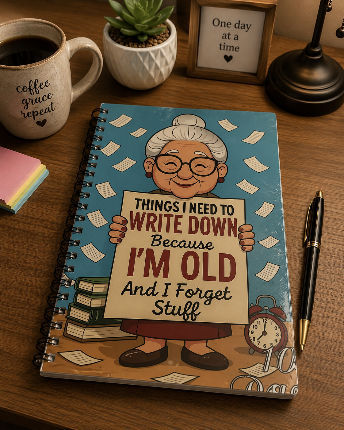 “Things I Need To Write Down Because I’m Old & Forget Stuff” Spiral Journal Notebook