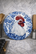 Farmhouse Blue Rooster Plaque