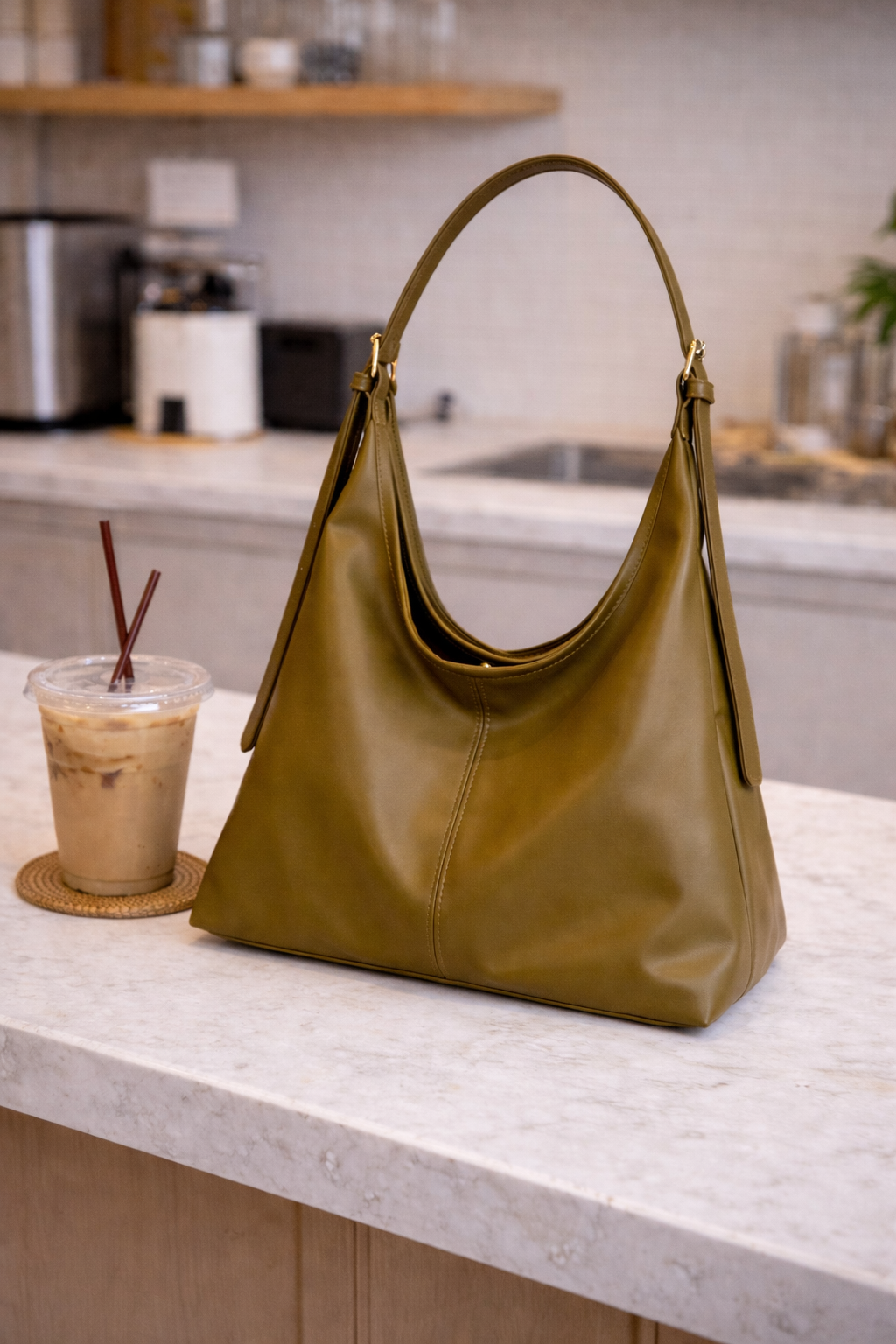 Hobo Shoulder Bag for Women – Slouchy Faux Leather Tote, Everyday Handbag (Multiple Colors)