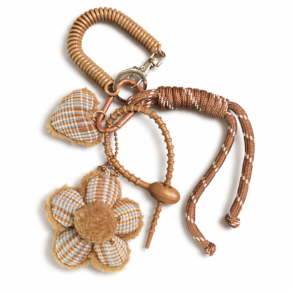 Plaid Flower Charm