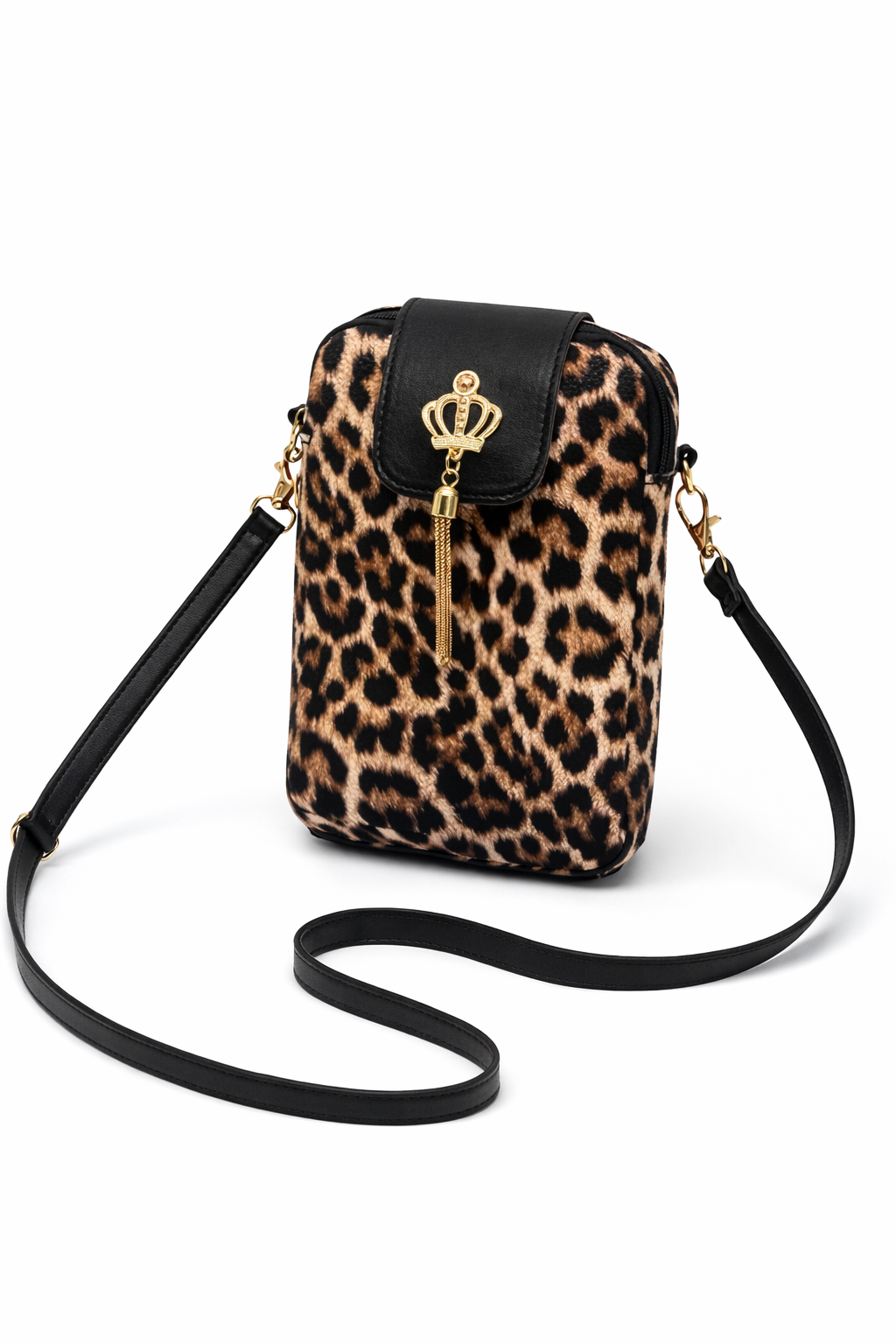 Leopard Print Crossbody Bag – Adjustable Strap, Zipper Closure, Lightweight Everyday Purse (Multiple Colors)r=