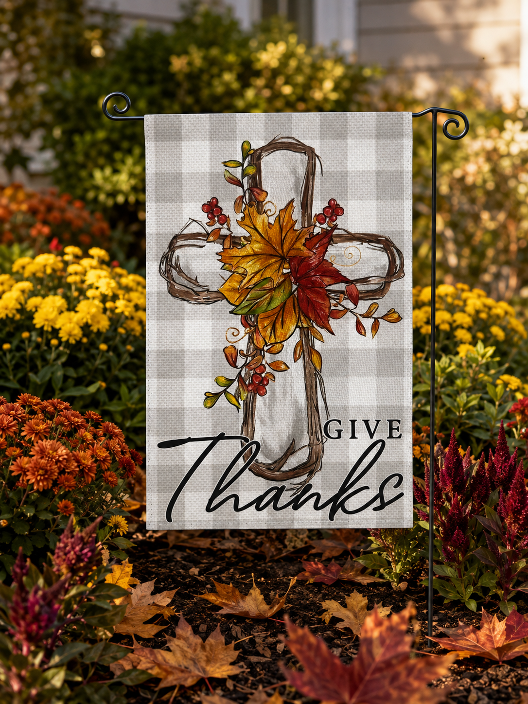 Harvest Blessings “Give Thanks” Garden Flag