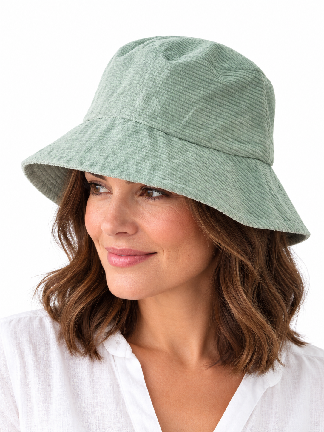 Corduroy Bucket Hat-Mint