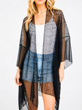 Midnight Sparkle Black Mesh Kimono