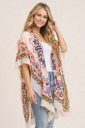 Boho Floral Lightweight Kimono Cardigan – Sheer Summer Layering Cover Up for Women