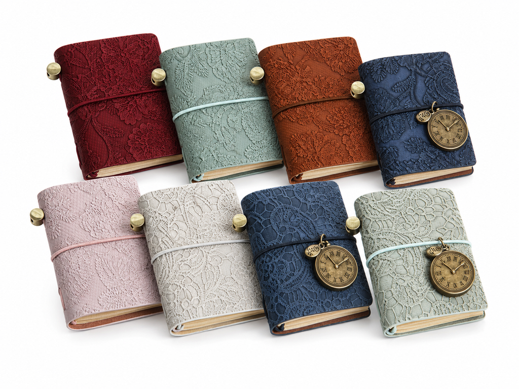 Vintage Keepsake MINI Notebooks With Clock Charm