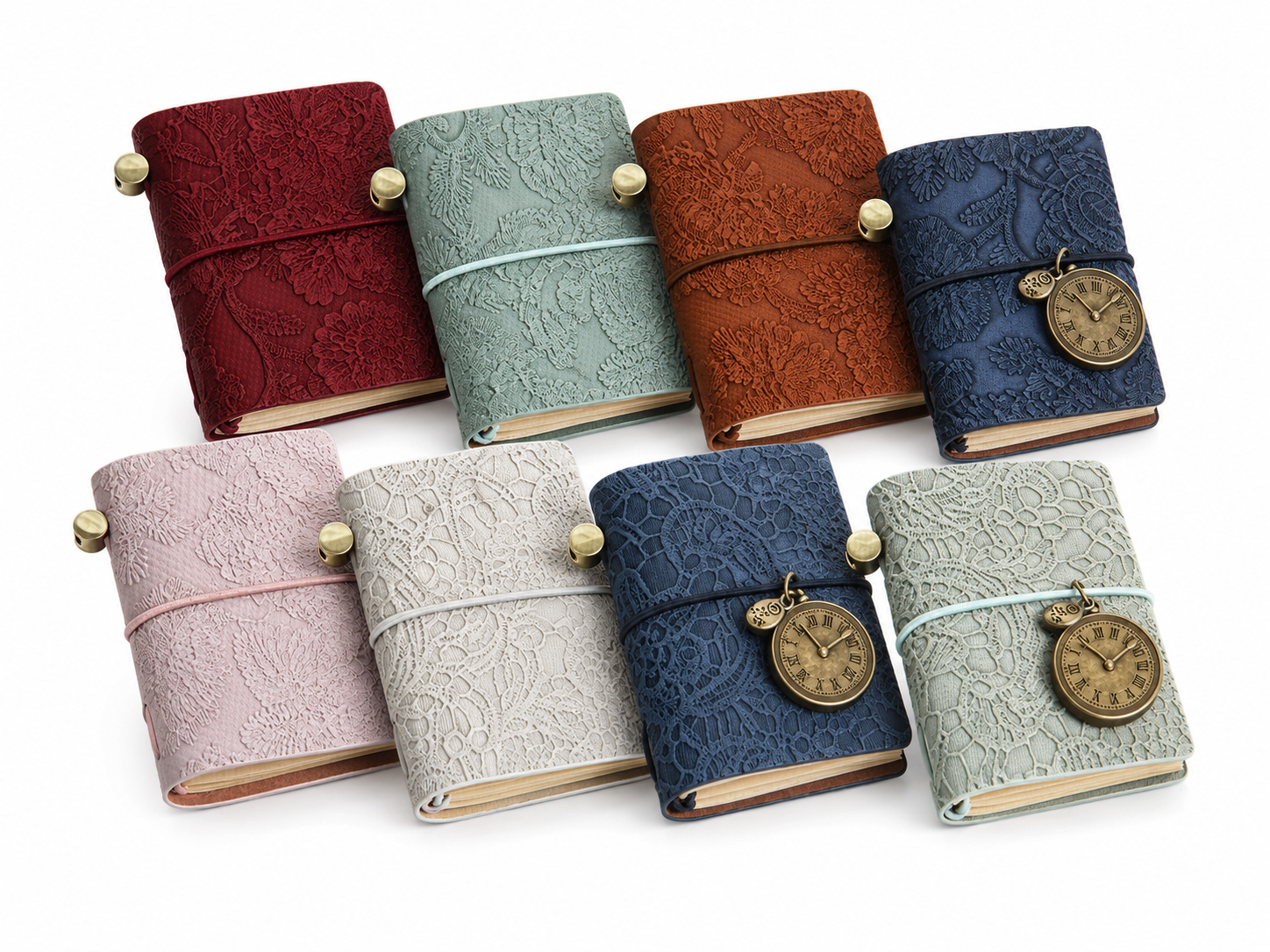 Vintage Keepsake MINI Notebooks With Clock Charm