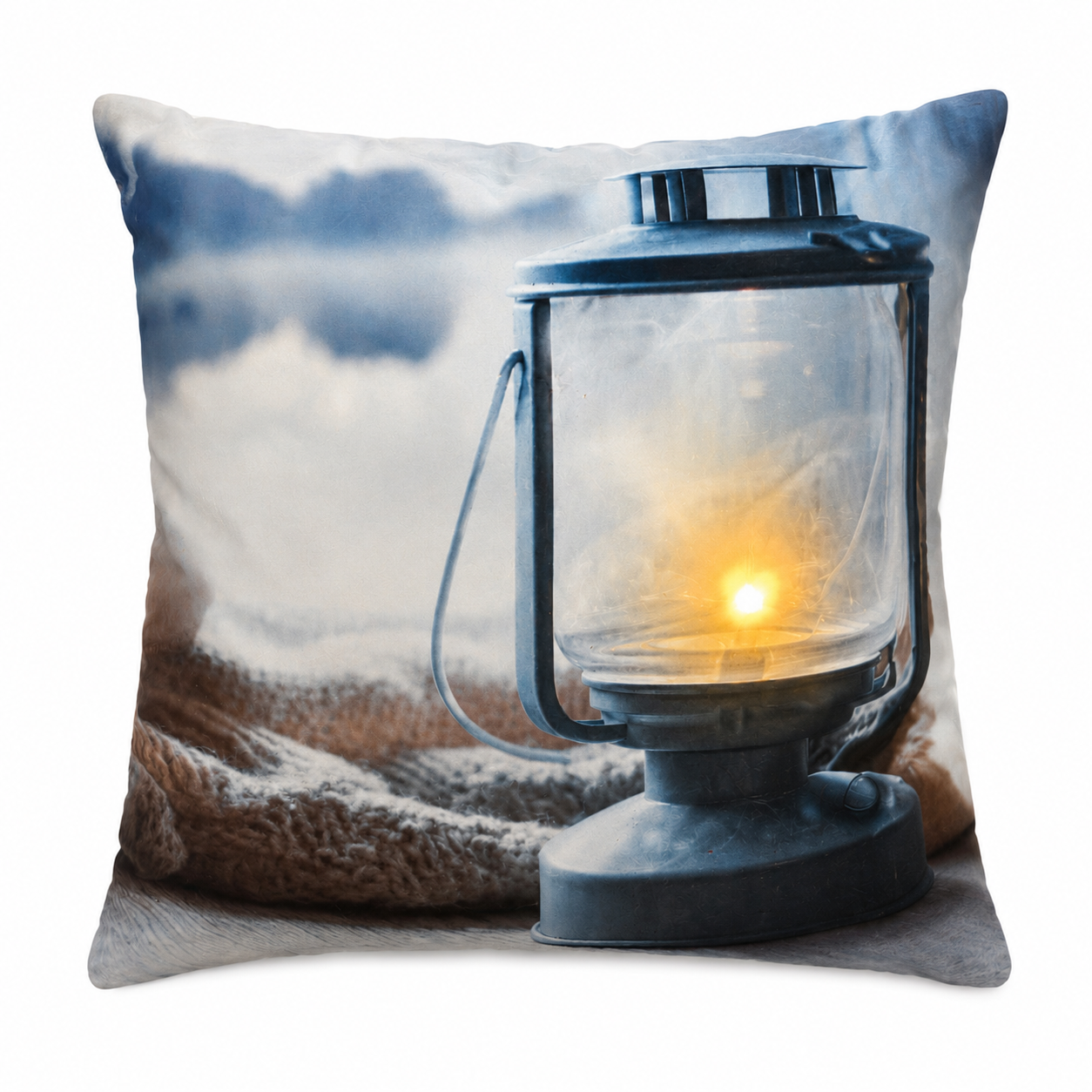 Cozy Lantern Glow Light-Up Throw Pillow – 16x16