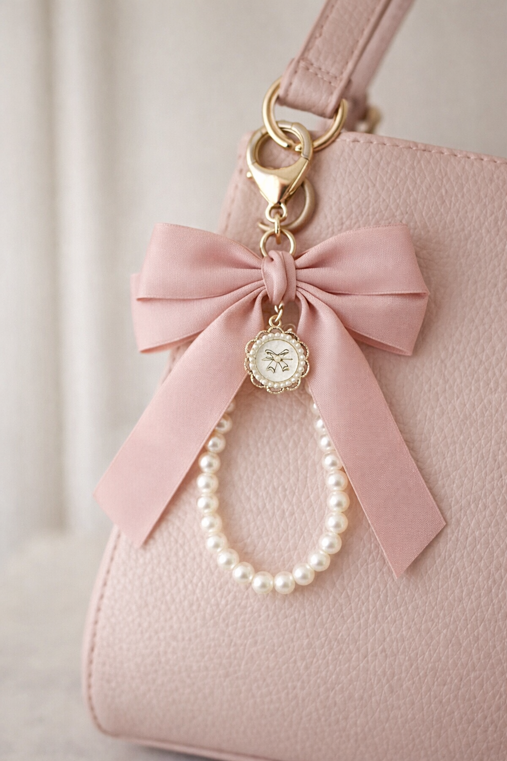Elegant Bow Bag Charm