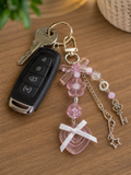 Blush Bloom Bow Bag Charm & Keychain