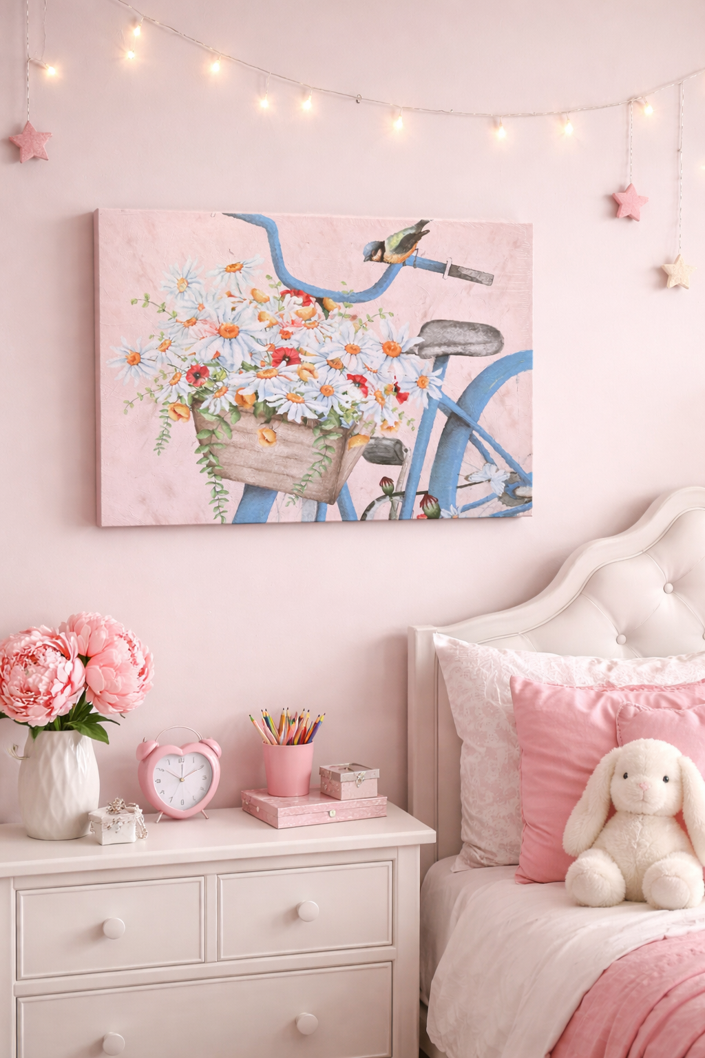 Vintage Bicycle Led Canvas Print