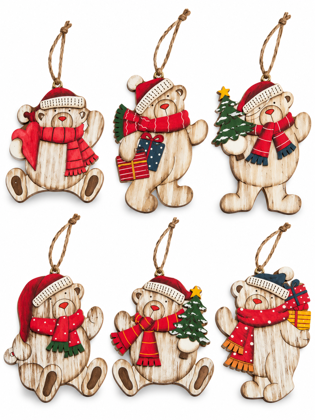 Beary Merry Christmas Ornaments-Multiple Style Options