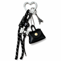 Mini Purse Bag Charm Keychain – Cute Handbag Accessory with Bow, Eiffel Tower & Tassel for Women