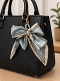 Blue Lace Elegance Bow Purse Charm