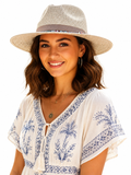 Malibu Beach Gray Straw Sun Hat