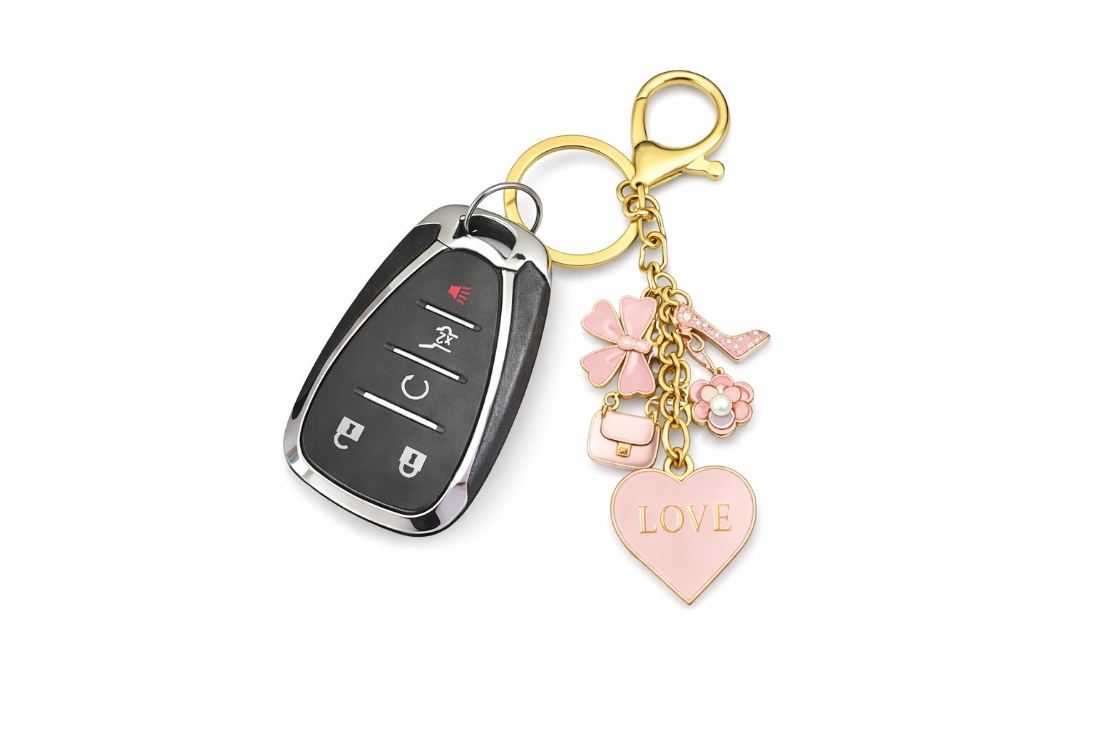 Pretty In Pink Charm Keychain