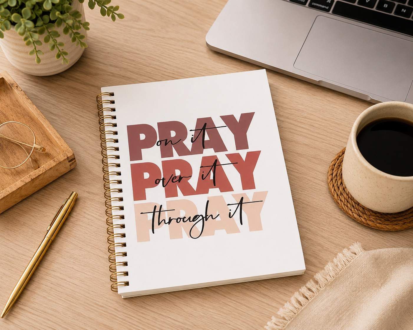 Pray On It Inspirational Spiral Notebook Journal