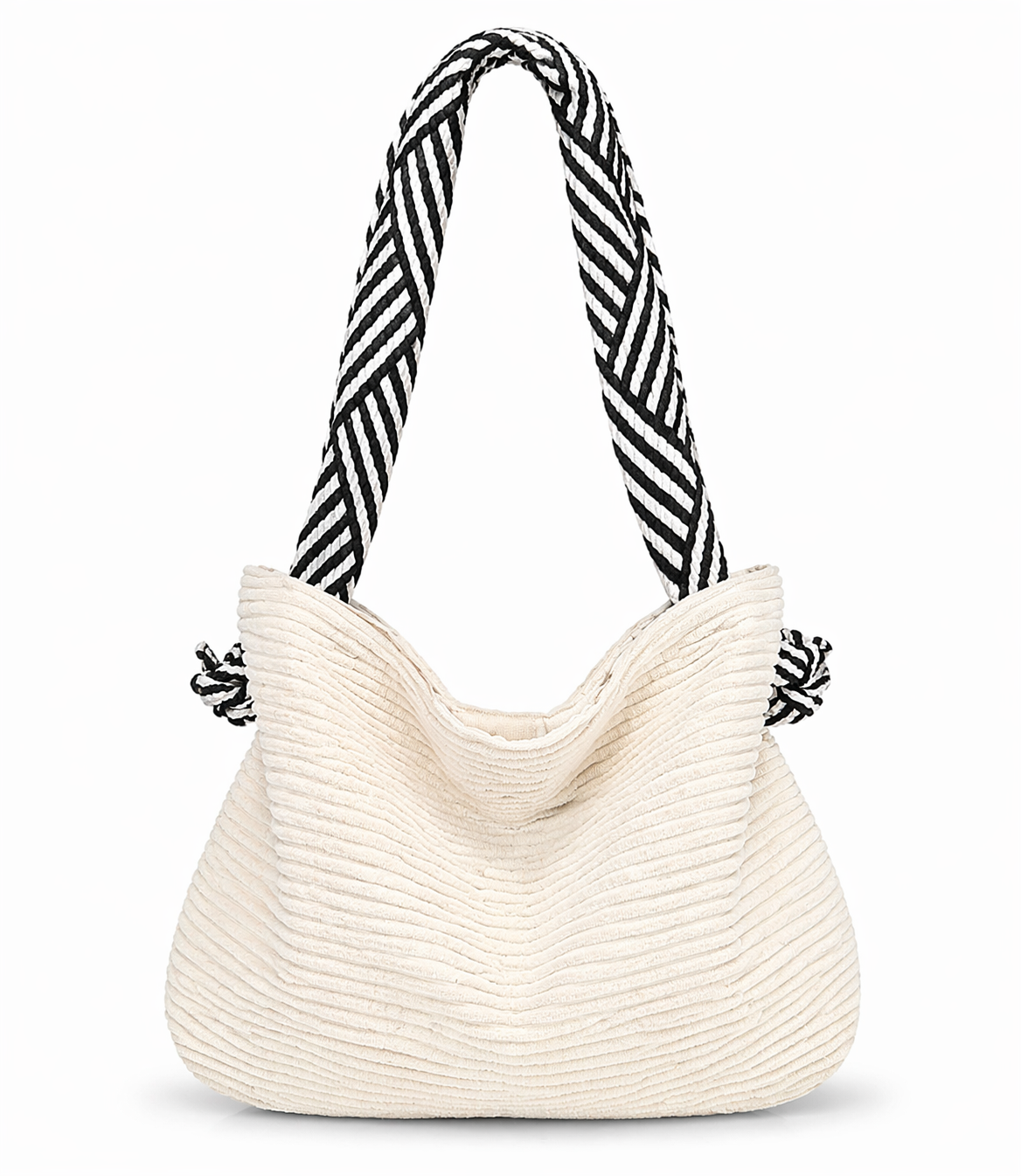 Corduroy Shoulder Bag with Rope Strap – Multiple Color Choices