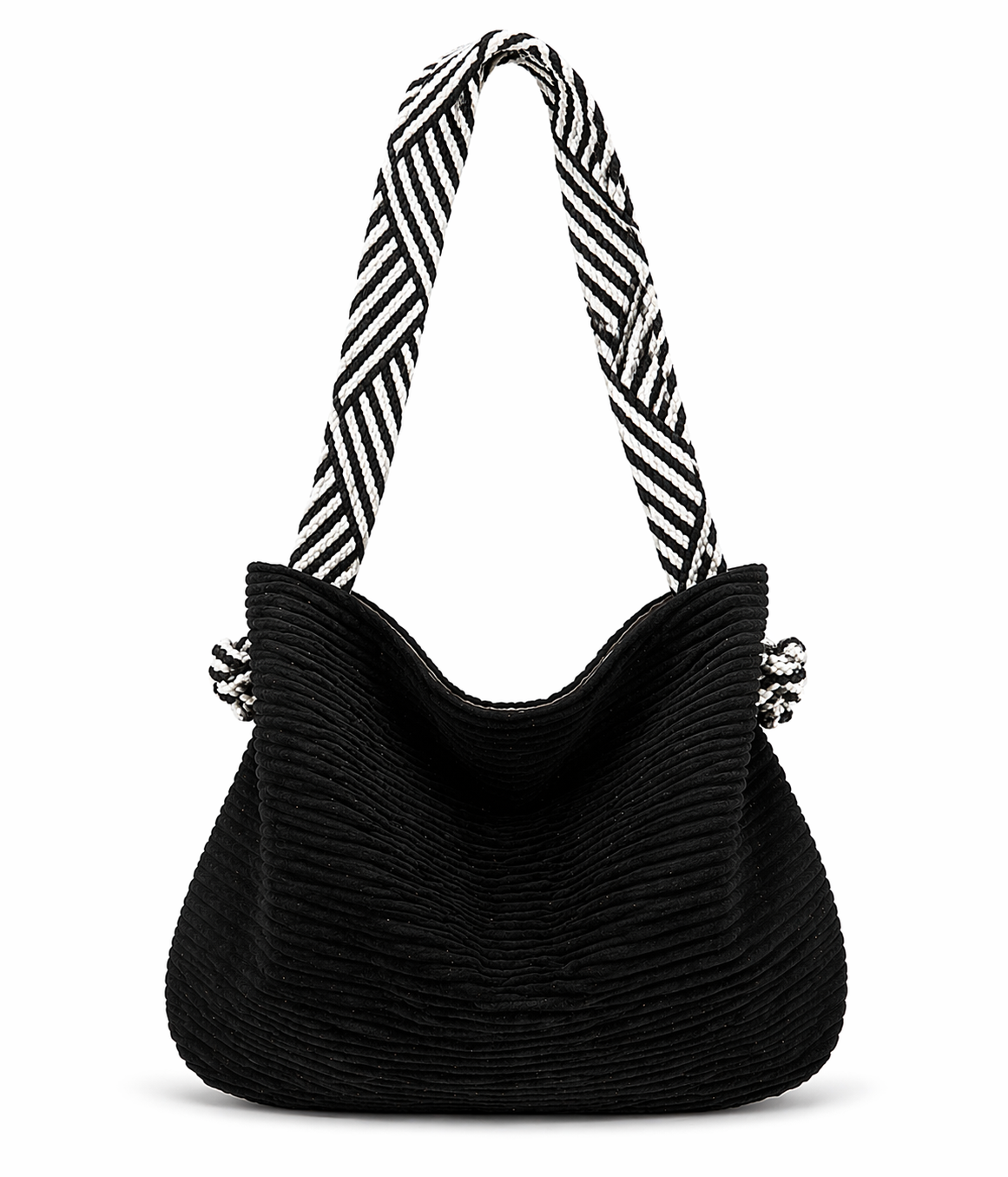 Corduroy Shoulder Bag with Rope Strap – Multiple Color Choices