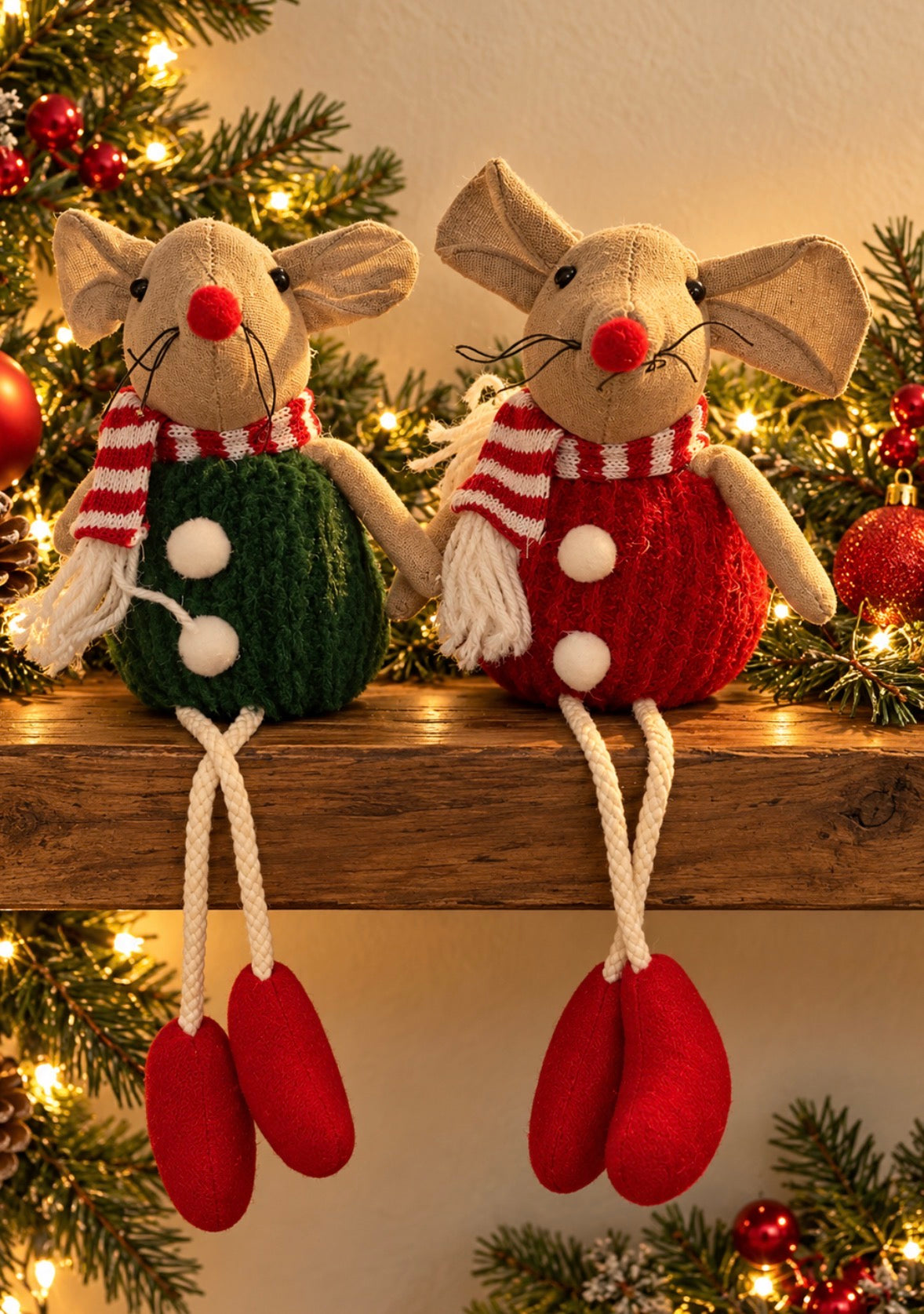 Merry Little Mice Shelf Sitters Set of 2