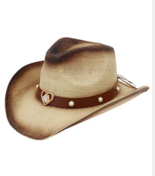 Southern Belle Taupe Straw Cowgirl Hat