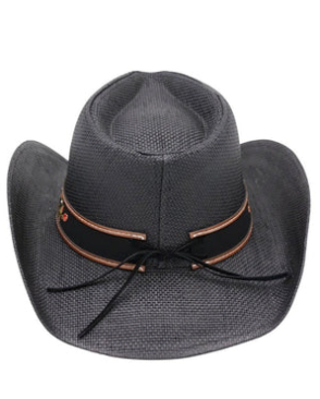 Laguna Vista Black Distressed Straw Cowgirl Hat