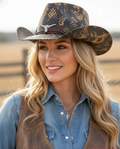 SIDEWINDER BROWN SNAKESKIN COWGIRL HAT