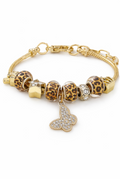 Leopard Glam Charm Bracelet