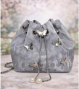 Butterfly Drawstring Bucket Bag-Crossbody Purse for Women-Multiple Color Options