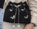 Butterfly Drawstring Bucket Bag-Crossbody Purse for Women-Multiple Color Options