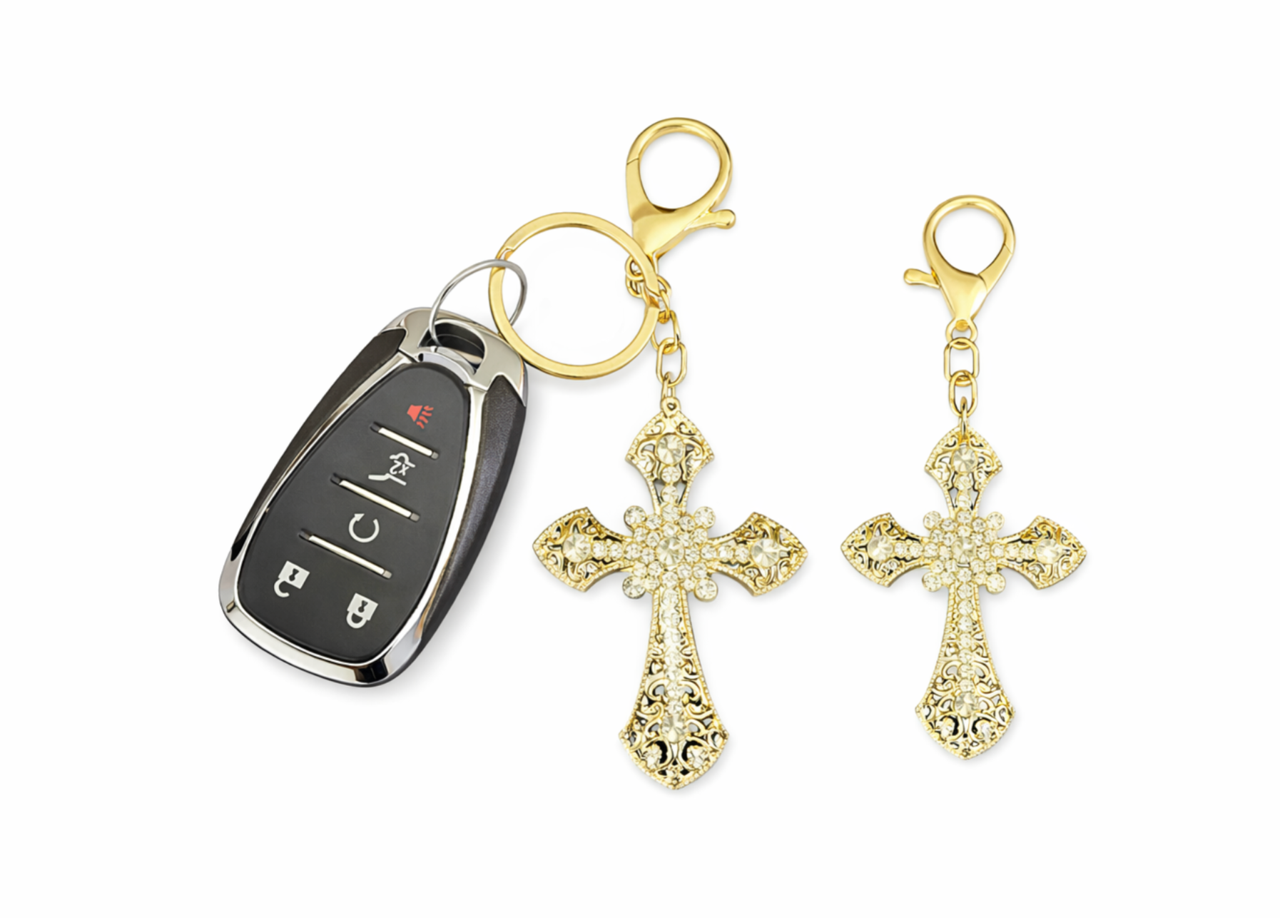 Bling Cross Keychain Collection-Multiple Color Choices