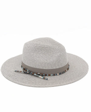 Malibu Beach Gray Straw Sun Hat