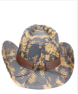 SIDEWINDER BROWN SNAKESKIN COWGIRL HAT